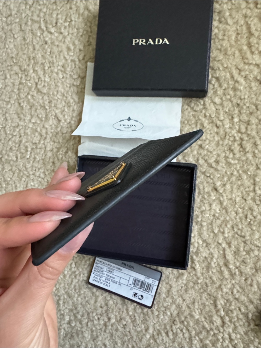 Prada Saffiano Leather card holder black - Picture 13 of 15